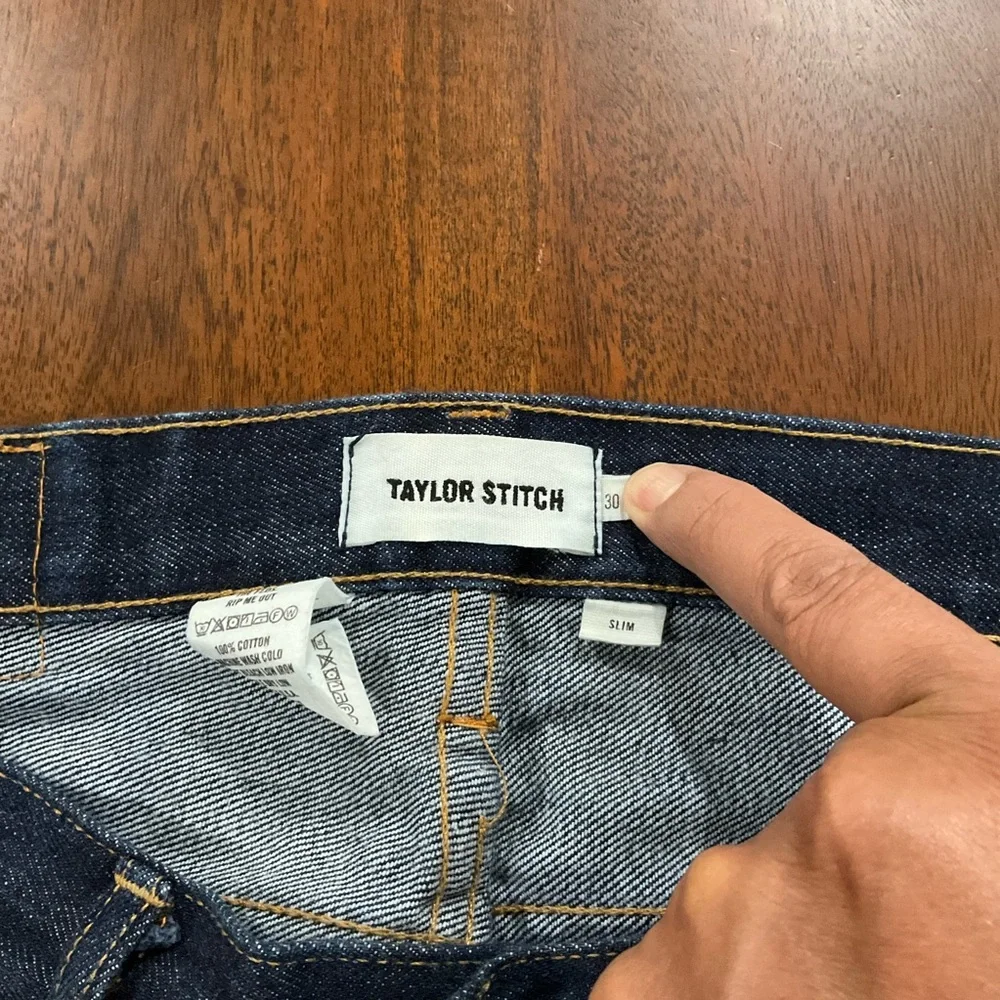 Taylor Stitch Slim Fit Jeans Blue Indigo Denim Button Fly Men’s Size 30
